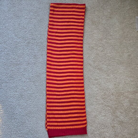 Marimekko x Uniqlo Striped Scarf Wool Blend Orange & Fuchsia - Picture 3 of 3